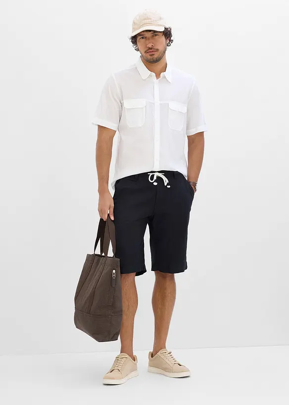 Regular Fit Bermuda aus luftigem Leinen-Mix, bonprix