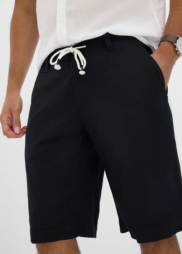 Regular Fit Bermuda aus luftigem Leinen-Mix, bonprix