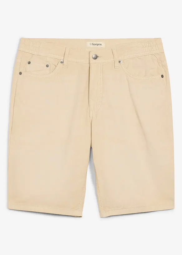 Bermuda regular &agrave; taille &eacute;lastiqu&eacute;e en denim l&eacute;ger et color&eacute;, bonprix
