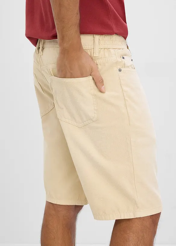 Bermuda regular &agrave; taille &eacute;lastiqu&eacute;e en denim l&eacute;ger et color&eacute;, bonprix