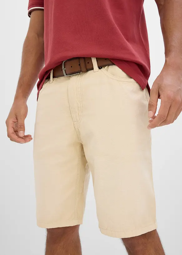 Bermuda regular &agrave; taille &eacute;lastiqu&eacute;e en denim l&eacute;ger et color&eacute;, bonprix