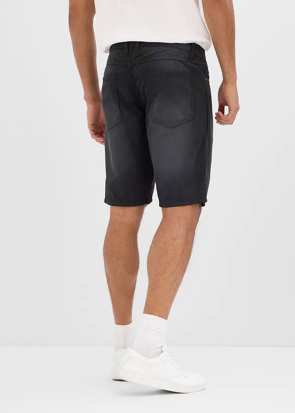 Lot de 2 bermudas regular &agrave; taille &eacute;lastiqu&eacute;e en denim l&eacute;ger et color&eacute;, bonprix