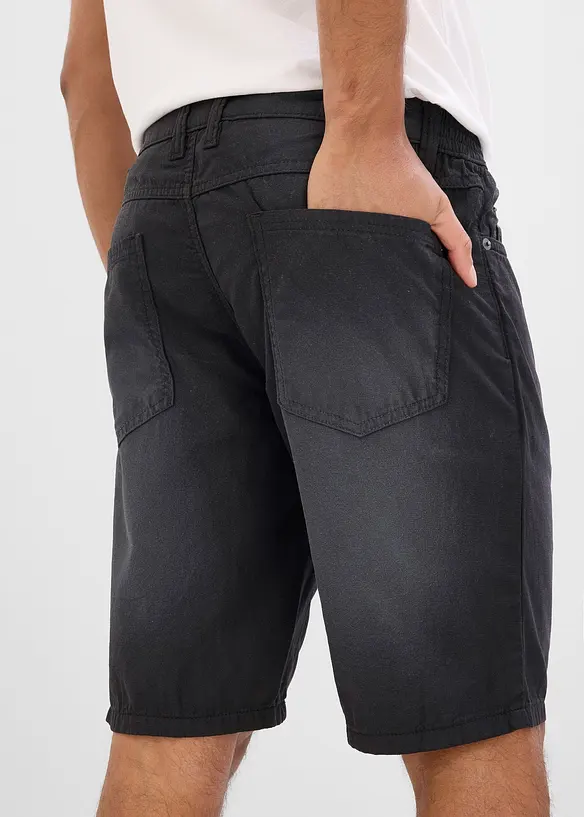 Lot de 2 bermudas regular &agrave; taille &eacute;lastiqu&eacute;e en denim l&eacute;ger et color&eacute;, bonprix