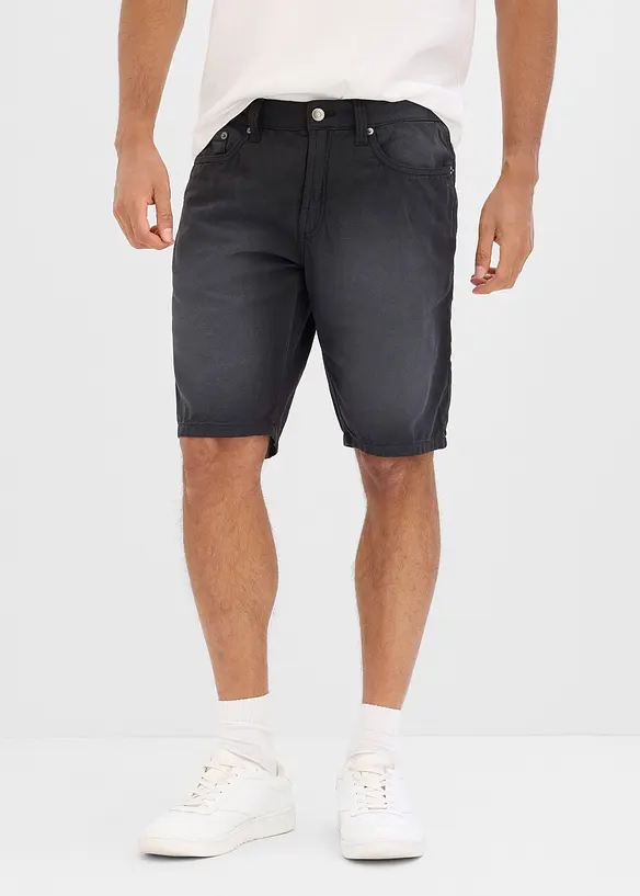 Lot de 2 bermudas regular &agrave; taille &eacute;lastiqu&eacute;e en denim l&eacute;ger et color&eacute;, bonprix
