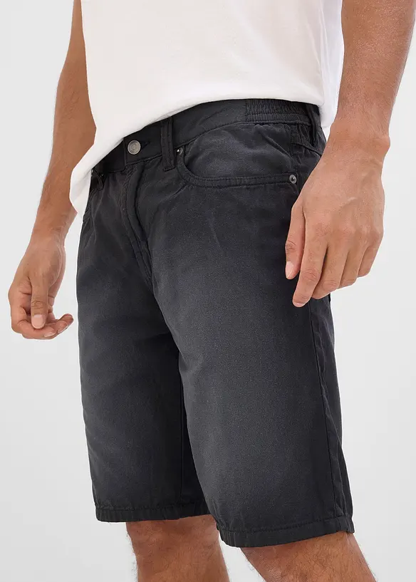 Lot de 2 bermudas regular &agrave; taille &eacute;lastiqu&eacute;e en denim l&eacute;ger et color&eacute;, bonprix
