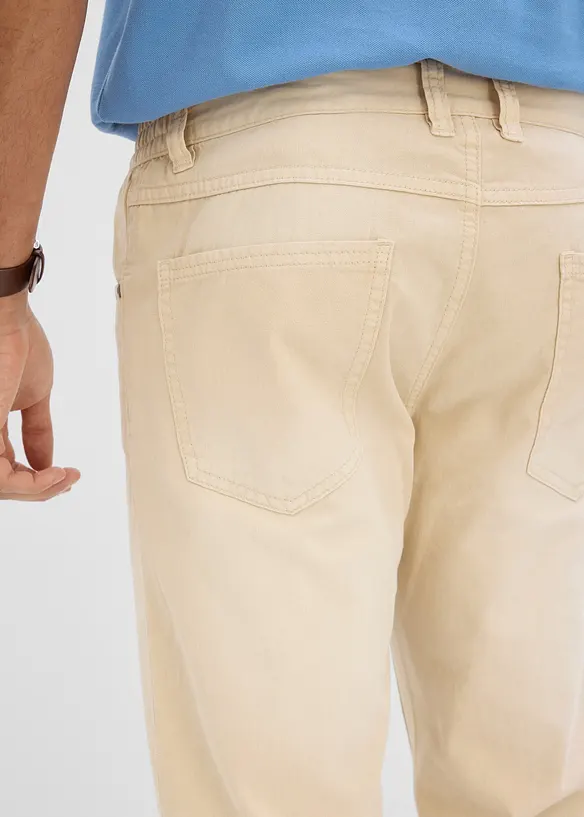Jean regular &agrave; taille &eacute;lastiqu&eacute;e en denim l&eacute;ger et color&eacute;, droit, bonprix