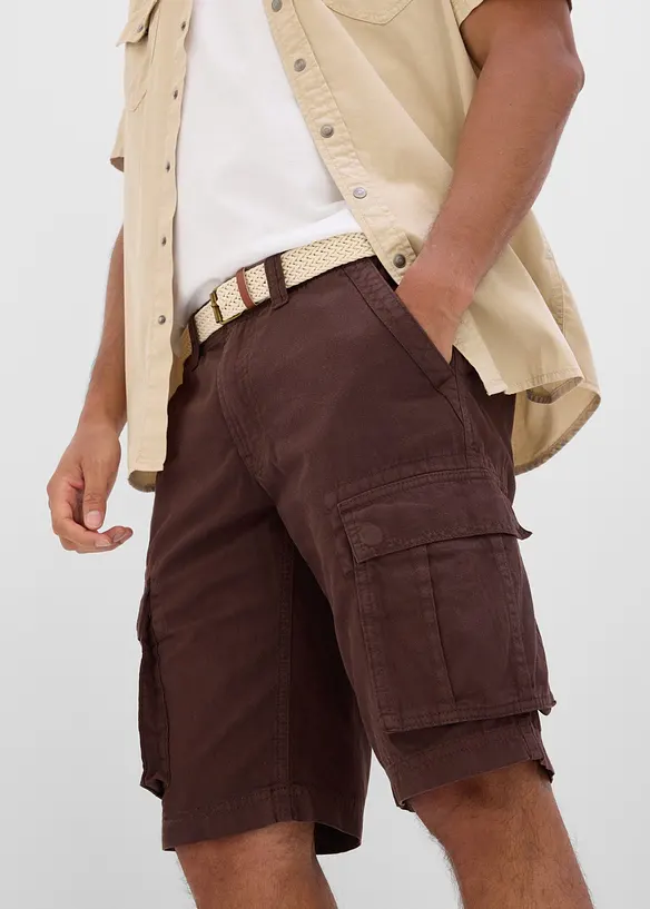Bermuda loose en jean l&eacute;ger et color&eacute; &agrave; taille &eacute;lastiqu&eacute;e, bonprix