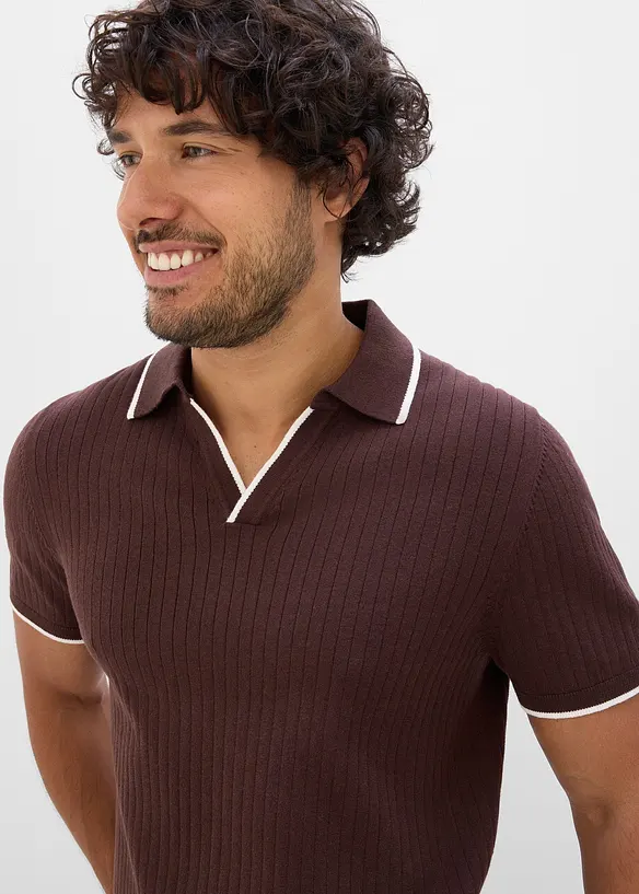 Gestricktes Poloshirt in Regular Fit, bonprix