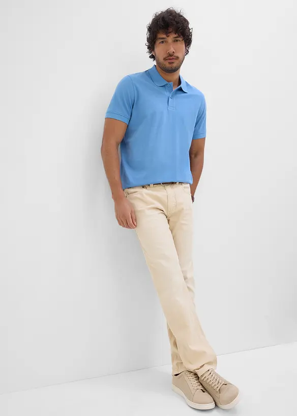 Jean regular &agrave; taille &eacute;lastiqu&eacute;e en denim l&eacute;ger et color&eacute;, droit, bonprix