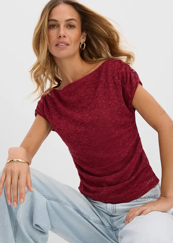 T-shirt &agrave; dentelle, bonprix