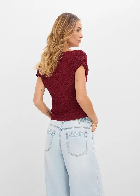 T-shirt &agrave; dentelle, bonprix