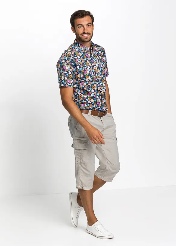 Bermuda long poches cargo regular 100% coton, bonprix
