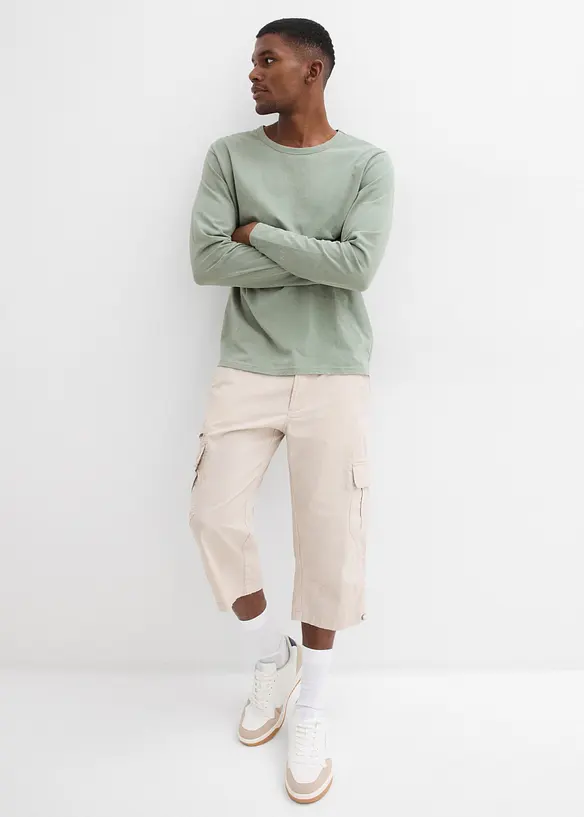 Bermuda long poches cargo regular 100% coton, bonprix