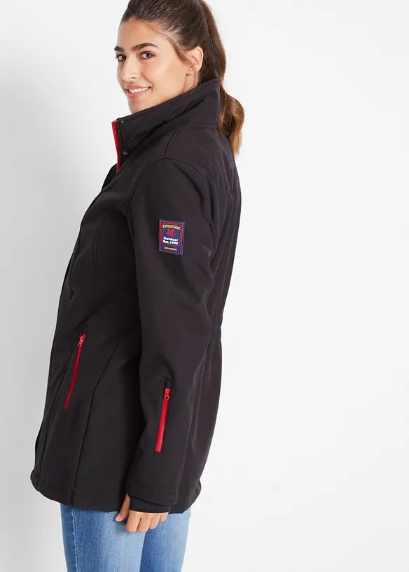 wasserabweisende Stretch-Softshell-Longjacke, bonprix