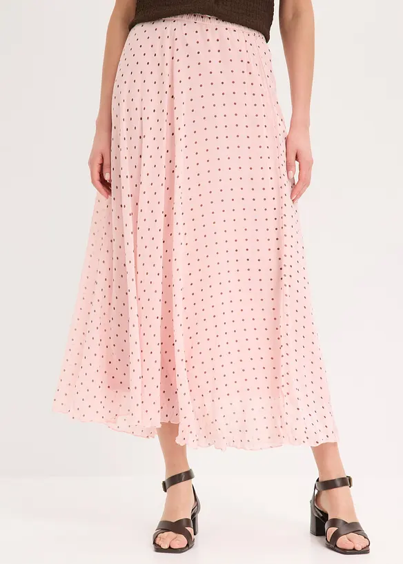 Jupe en mousseline effet froiss&eacute;, bonprix