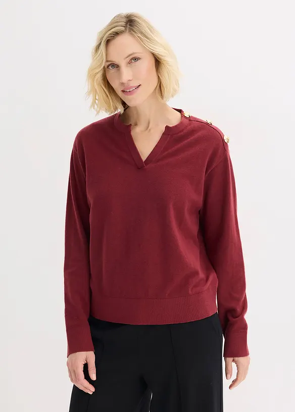 Pull en maille avec boutons, bonprix