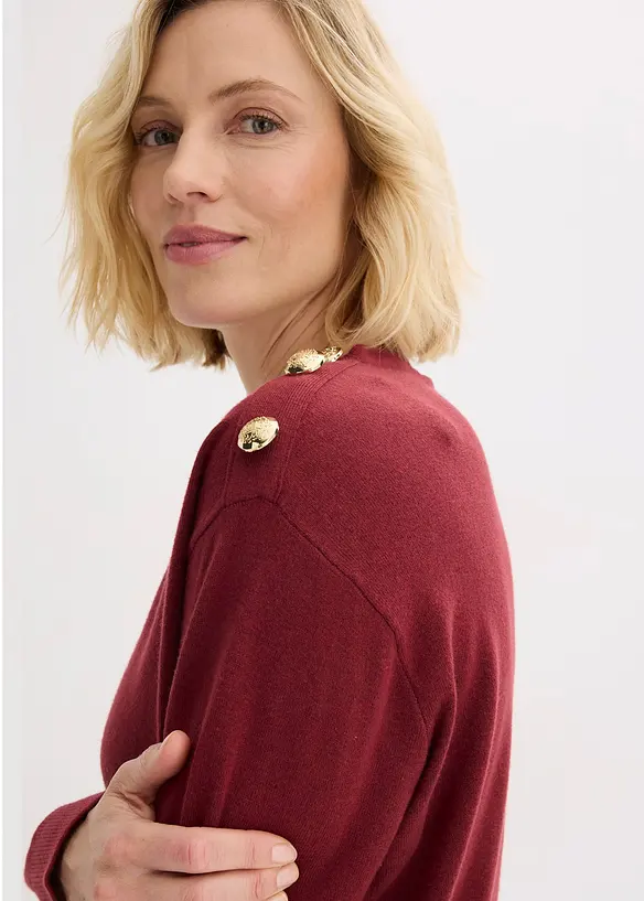 Pull en maille avec boutons, bonprix