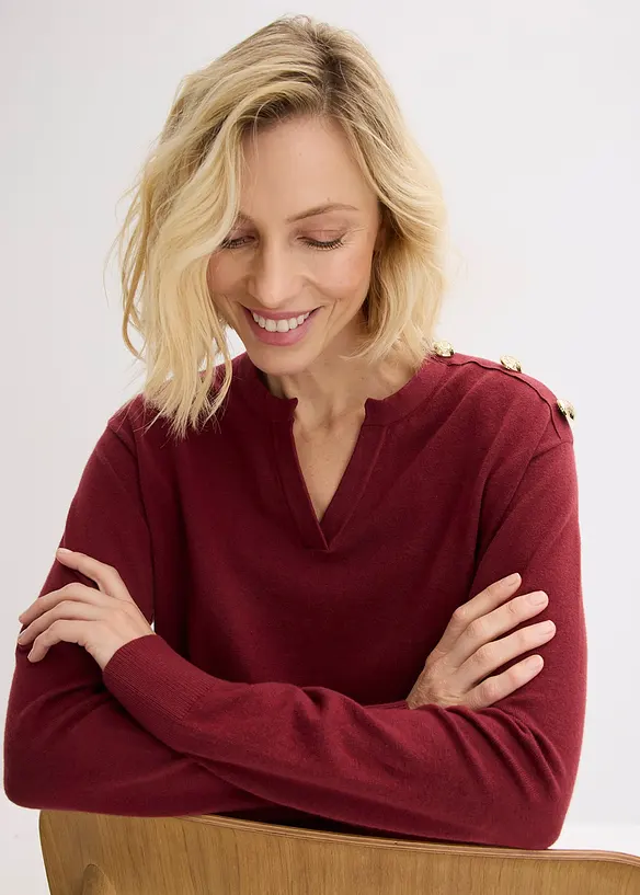 Pull en maille avec boutons, bonprix