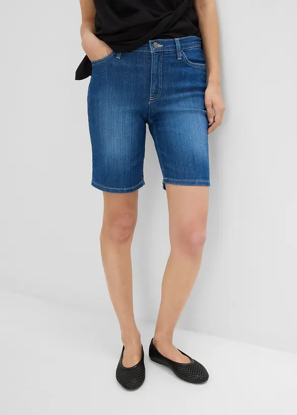 Bermuda en jean, taille mi-haute, bonprix