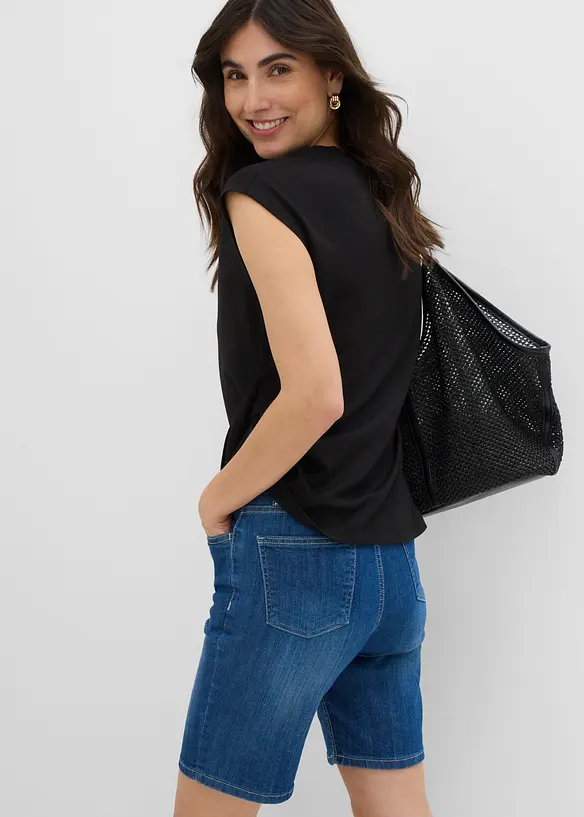 Bermuda en jean, taille mi-haute, bonprix