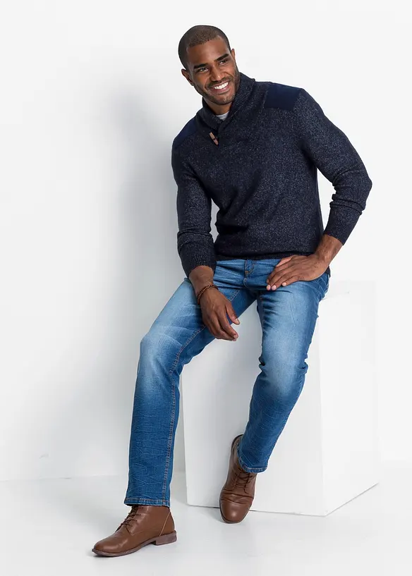 Feinstrickpullover mit Schalkragen, bonprix