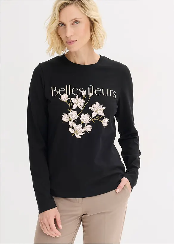 Langarmshirt mit Bio-Baumwolle, bonprix