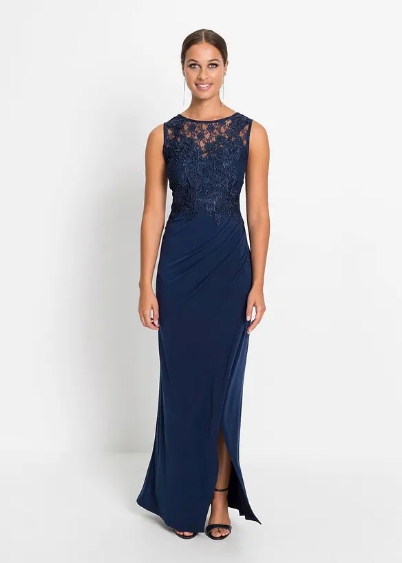 Robe longue &agrave; dentelle, bonprix