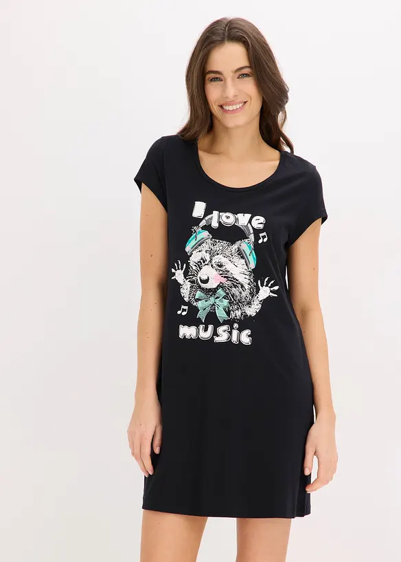 Chemise de nuit courte 100% coton, bonprix