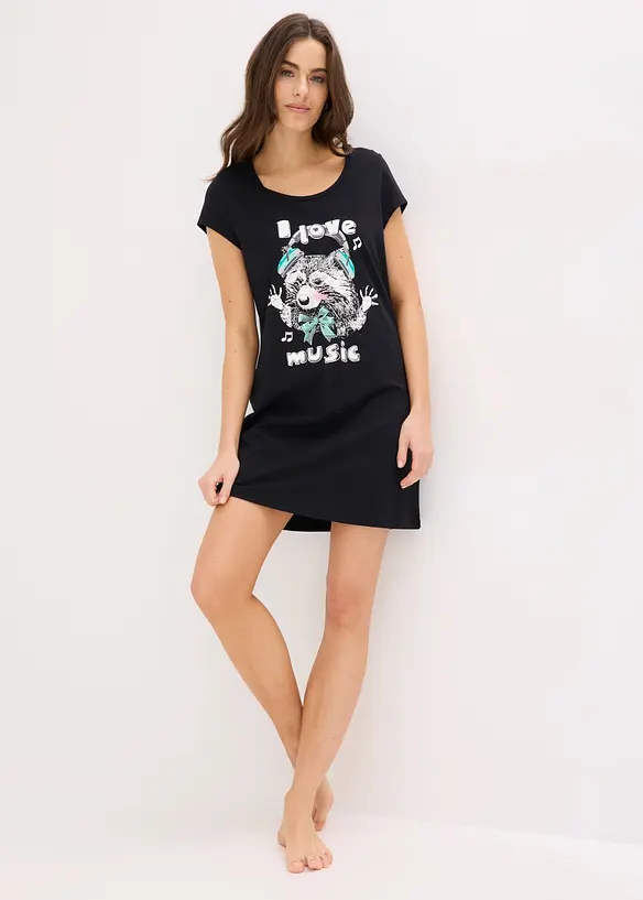 Chemise de nuit courte 100% coton, bonprix