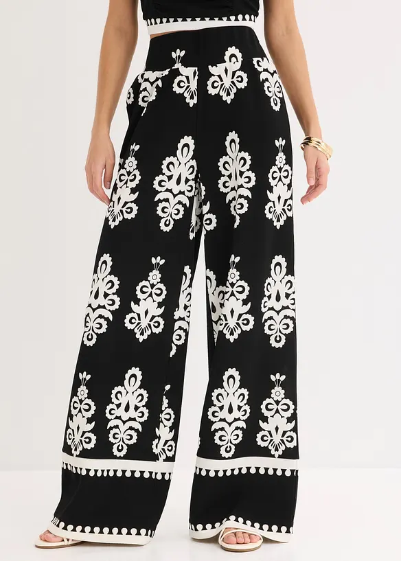 Pantalon taille haute en jersey, bonprix