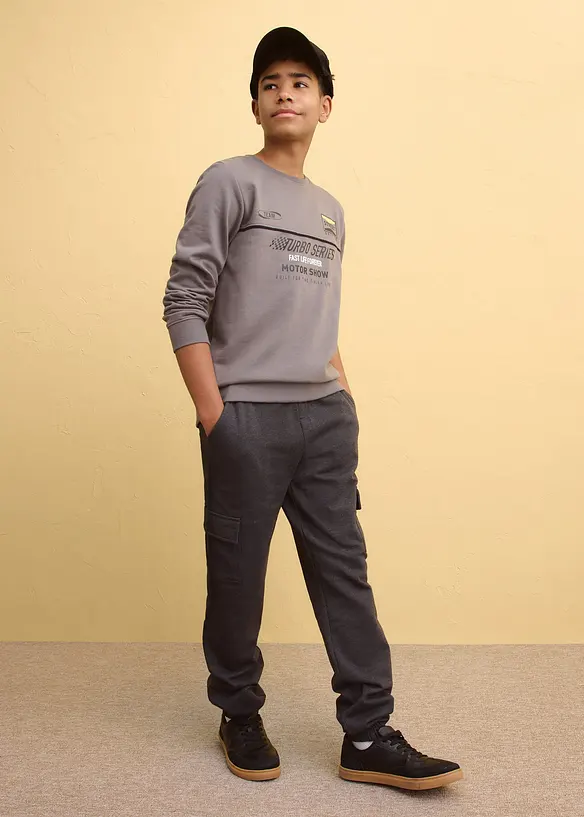 Sweat-shirt doux en coton m&eacute;lang&eacute;, bonprix
