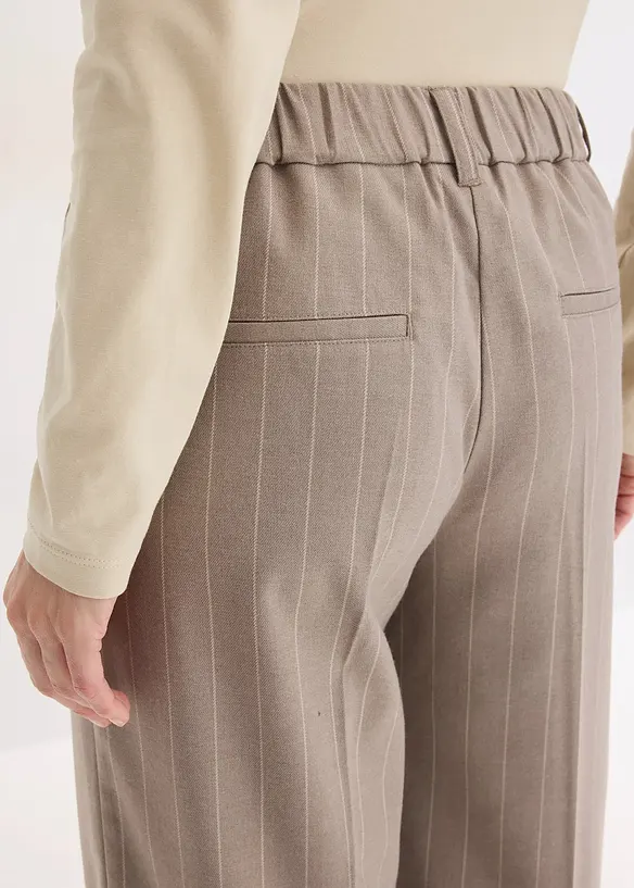 Pantalon large &agrave; pinces et rayures tennis, bonprix