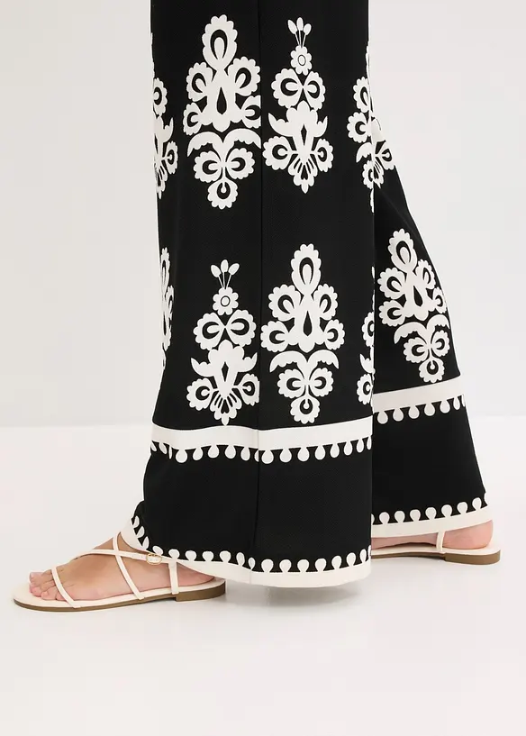 Pantalon taille haute en jersey, bonprix