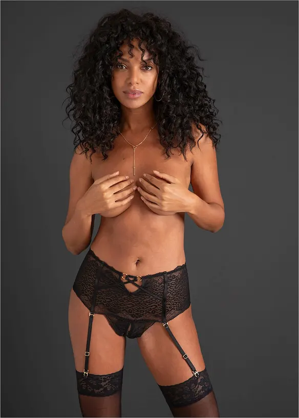 Highwaist String ouvert mit Strapshalter, bonprix