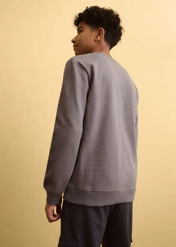 Sweat-shirt doux en coton m&eacute;lang&eacute;, bonprix