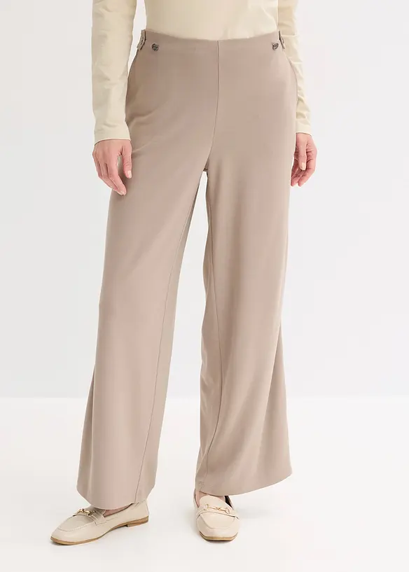 Pantalon en jersey &agrave; patte d&eacute;corative, bonprix