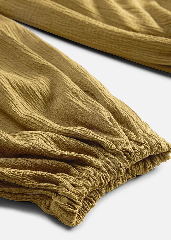 Pantalon sarouel en cr&ecirc;pe textur&eacute;, bonprix