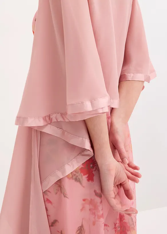 Poncho-&eacute;charpe avec d&eacute;tail en satin, bonprix