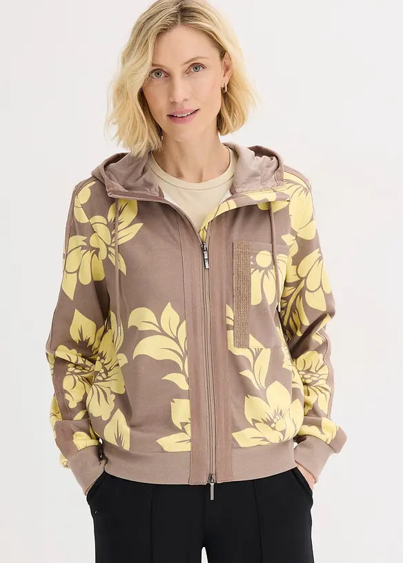 Sweatjacke mit Baumwolle, bonprix