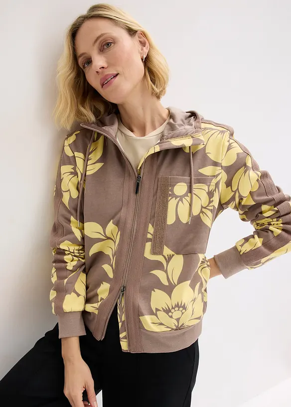 Sweatjacke mit Baumwolle, bonprix