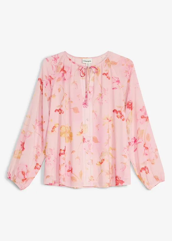Blouse en mousseline avec liens &agrave; nouer, bonprix