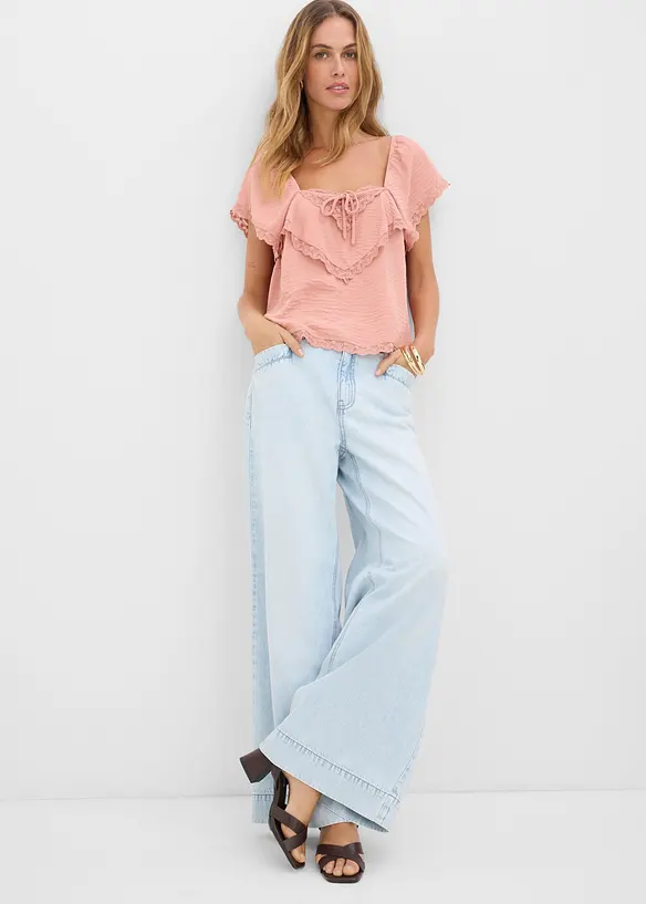 Jean large taille haute, bonprix