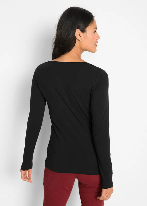 T-shirt manches longues pr&egrave;s du corps, bonprix