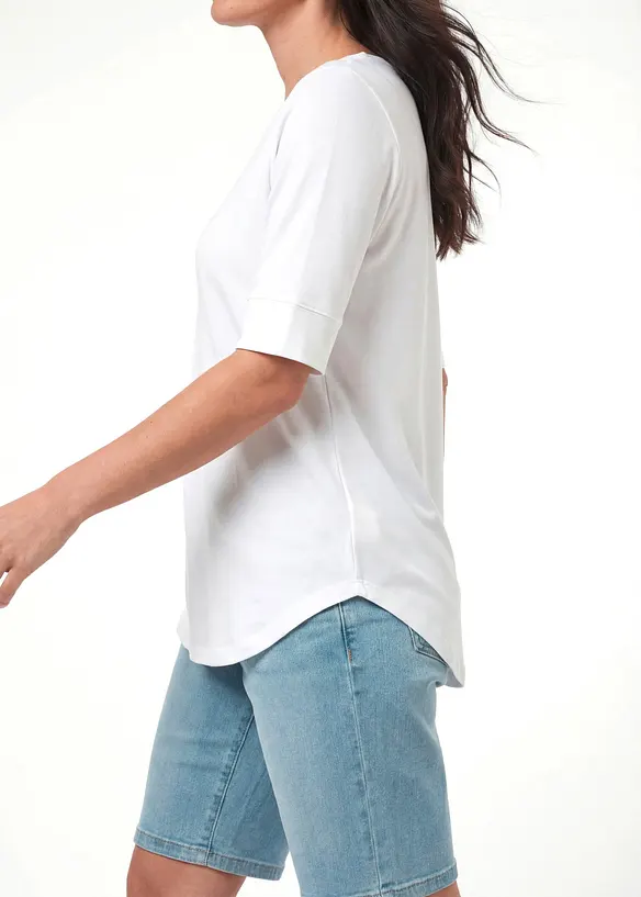 T-shirt long et doux en viscose, bonprix