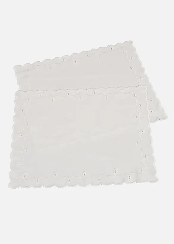 Lot de 2 sets de table en coton avec broderies, bonprix