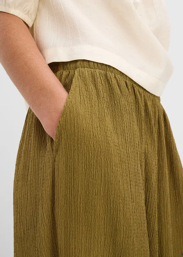 Pantalon sarouel en cr&ecirc;pe textur&eacute;, bonprix