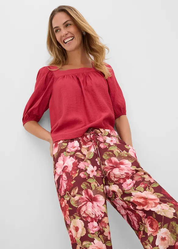 Pantalon large &agrave; pinces, bonprix