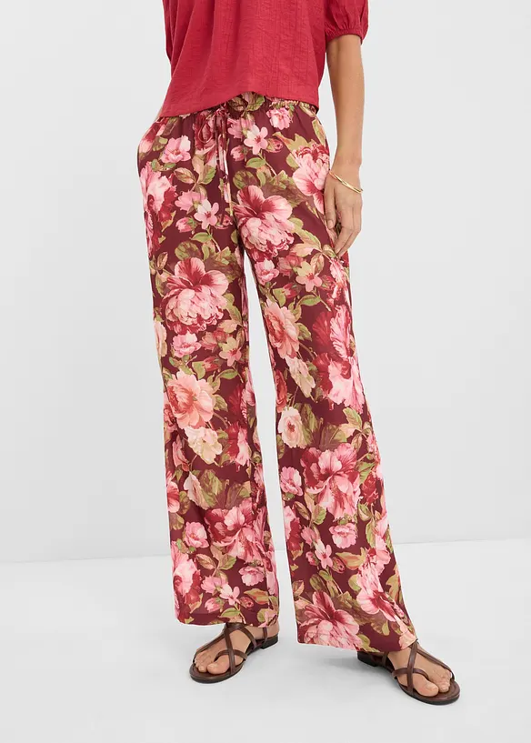 Pantalon large &agrave; pinces, bonprix