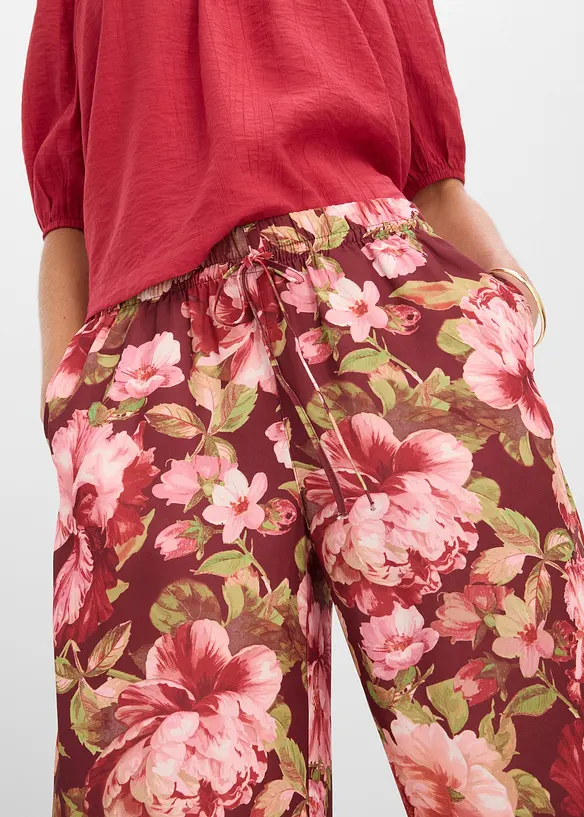 Pantalon large &agrave; pinces, bonprix