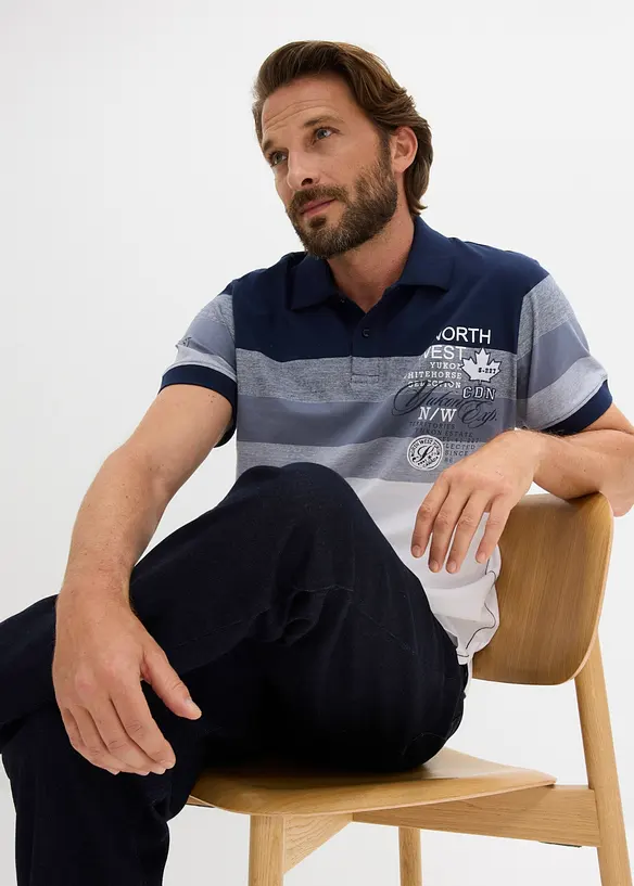 Jersey Poloshirt, Kurzarm aus reiner Bio-Baumwolle, bonprix